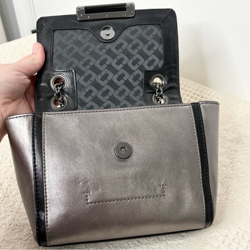 Metallic Gray Chain Shoulder Bag - Picture 8 of 10